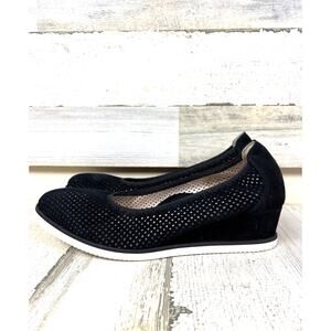 Bella Comforto Womens 9.5 Black Joy Leather Slip-On Comfort Shoe Arch Support